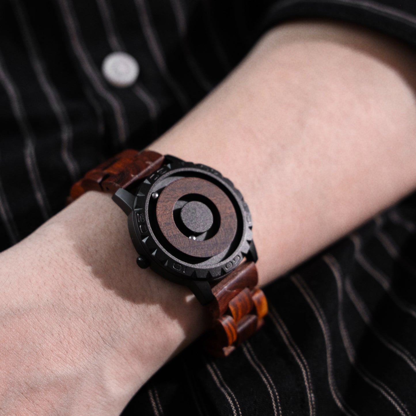 RIVAURA Eclipse Magnetic  Woodwatch - Crafted with Swiss Precision
